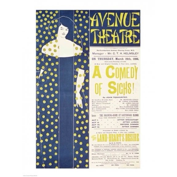 Posterazzi BALBAL29062LARGE Poster Advertising A Comedy of Sighs Poster Print by Aubrey Beardsley - 24 x 36 in. - Large