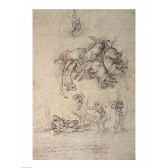 Posterazzi BALBAL49882 The Fall of Phaethon 1533 Poster Print by Michelangelo Buonarroti - 18 x 24 in.