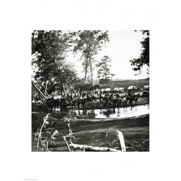 Posterazzi BALBAL68226 Federal Battery Fording A Tributary of The River Rappahannock on Battle Day Poster Print - 18 x 24 in.