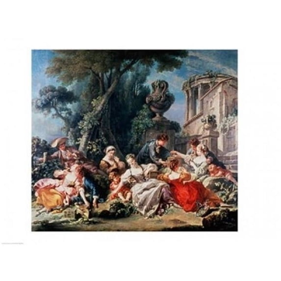 Posterazzi BALBAL8685LARGE Bird Catchers Poster Print by Francois Boucher - 36 x 24 in. - Large