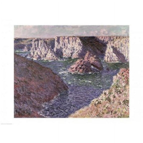 Posterazzi BALBAL9979LARGE The Rocks of Belle Ile 1886 Poster Print by Claude Monet - 36 x 24 in. - Large