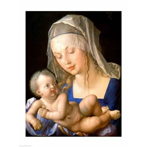 Posterazzi BALXAM67273 Virgin & Child Holding A Half-Eaten Pear 1512 Poster Print by Albrecht Durer - 18 x 24 in.