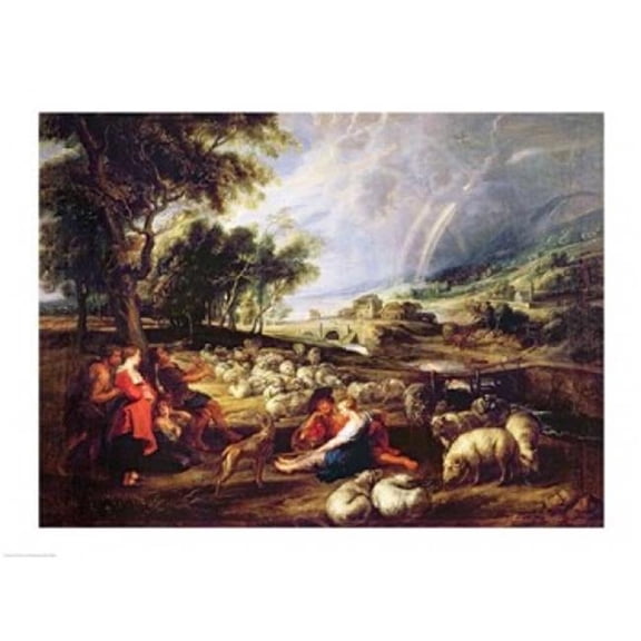 Posterazzi BALXAV240962 Landscape with A Rainbow Poster Print by Peter Paul Rubens - 24 x 18 in.