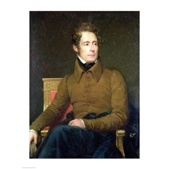 Posterazzi BALXIR102691 Portrait of Alphonse De Lamartine Poster Print by Francois Gerard - 18 x 24 in.