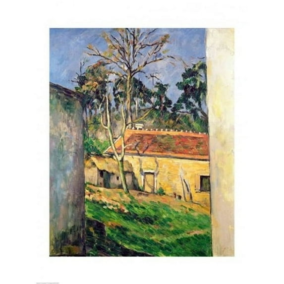 Posterazzi BALXIR112050LARGE Farmyard at Auvers Poster Print by Paul Cezanne - 24 x 36 in. - Large