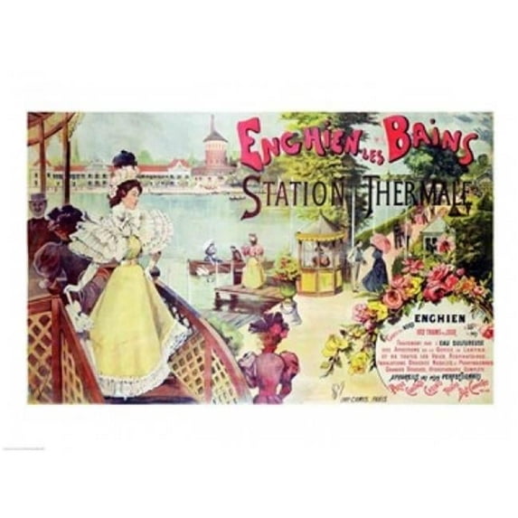 Posterazzi BALXIR173007LARGE Poster Advertising The Spa Resort of Enghien-Les-Bains France Poster Print - 36 x 24 in. - Large