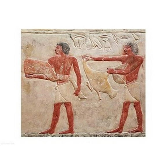 Posterazzi BALXIR226160 Relief Depicting Servants Carrying A Haunch of Beef & A Duck From The Tomb of Princess Idut Poster Print - 24 x 18 in.