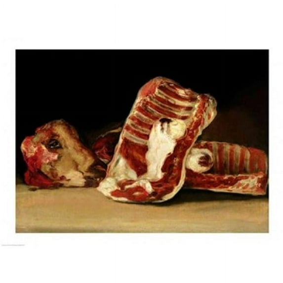Posterazzi BALXIR267667 Still Life of Sheeps Ribs & Head Poster Print by Francisco De Goya - 24 x 18 in.
