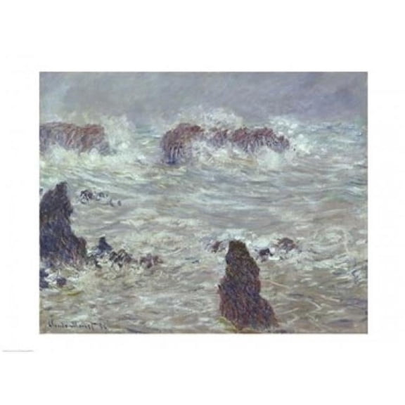 Posterazzi BALXIR2992LARGE Storm Off The Coast of Belle-Ile 1886 Poster Print by Claude Monet - 36 x 24 in. - Large