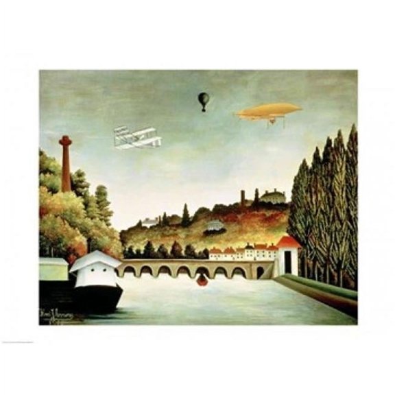 Posterazzi BALXIR47578LARGE View of The Bridge at Sevres & The Hills at Clamart Poster Print by Henri Rousseau - 36 x 24 in. - Large