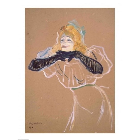 Posterazzi BALXIR47711LARGE Yvette Guilbert Poster Print by Henri De Toulouse-Lautrec - 24 x 36 in. - Large