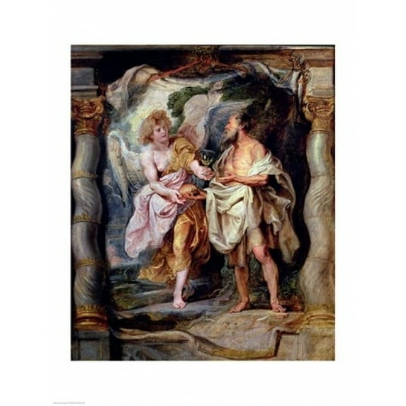 Posterazzi BALXIR75729 The Prophet Elijah & The Angel in The Wilderness Poster Print by Peter Paul Rubens - 18 x 24 in.