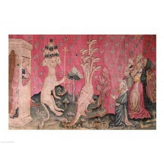 Posterazzi BALXIR83993 The Seven-Headed Beast From The Sea Receiving The Homage of Men Poster Print by Nicolas Bataille - 24 x 18 in.