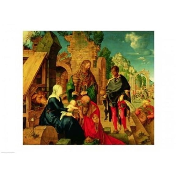 Posterazzi BALXJL9627LARGE Adoration of The Magi 1504 Poster Print by Albrecht Durer - 36 x 24 in. - Large