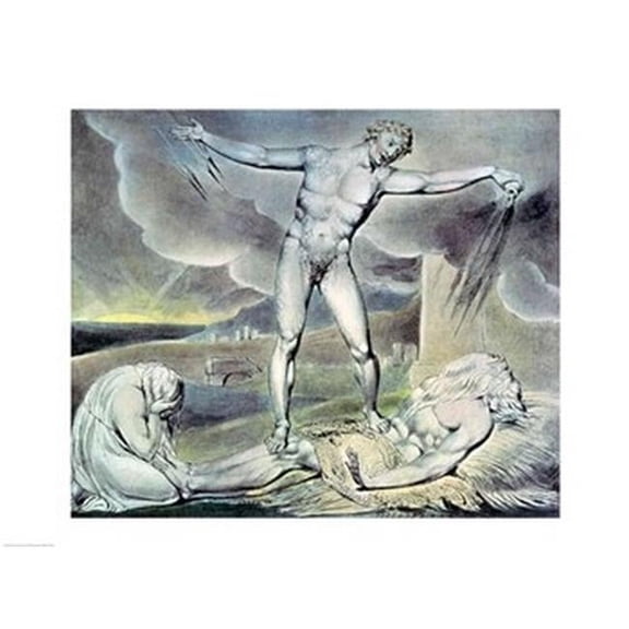 Posterazzi BALXND70239 Illustrations of The Book of Job Satan Smiting Job with Sore Boils 1825 Poster Print by William Blake - 24 x 18 in.
