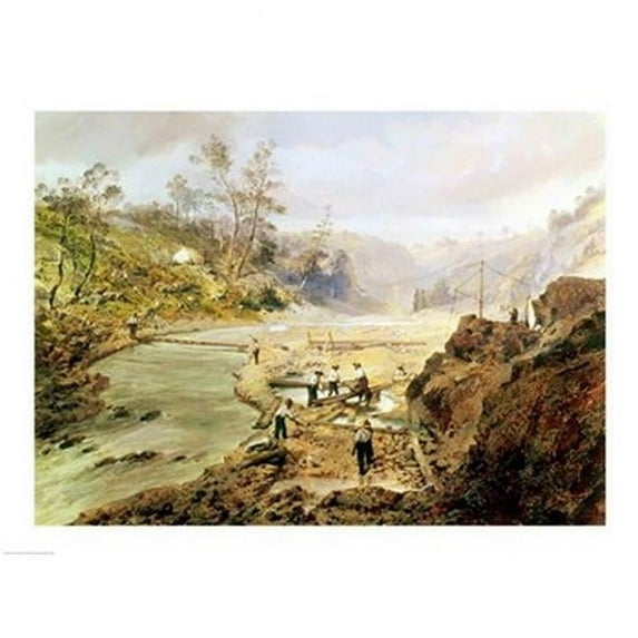 Posterazzi BALXTD75546 Fortyniners Washing Gold From The Calaveres River California 1858 Poster Print - 24 x 18 in.