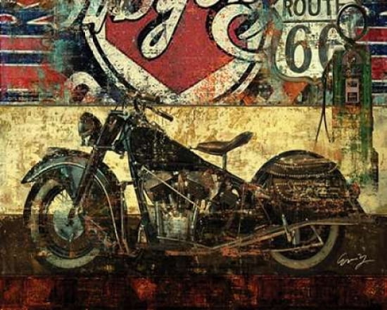 Posterazzi BIKE ROUTE 66 II Canvas Art - Eric Yang (24 x 30)