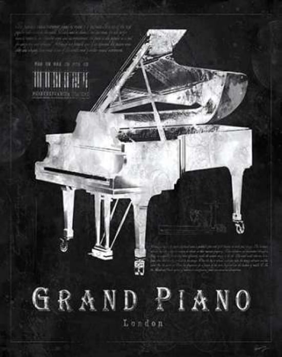 Posterazzi BLACK PRINT GRAND PIANO Canvas Art - Eric Yang (22 x 28)