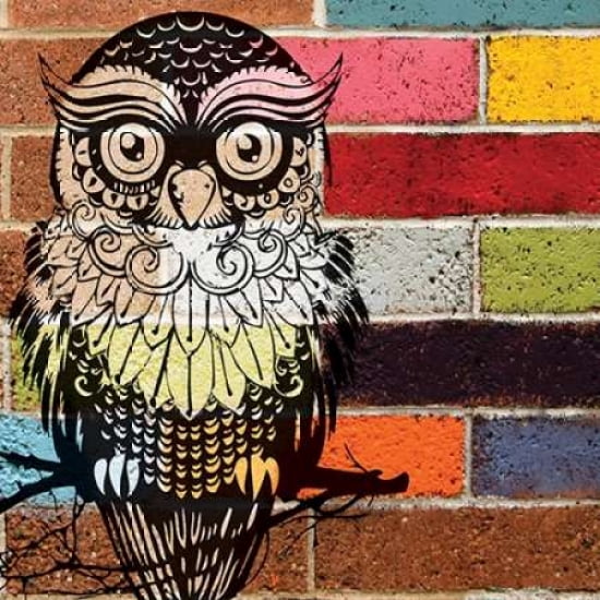 Posterazzi BRICK WALL OWL Canvas Art - Piper Ballantyne (24 x 24)