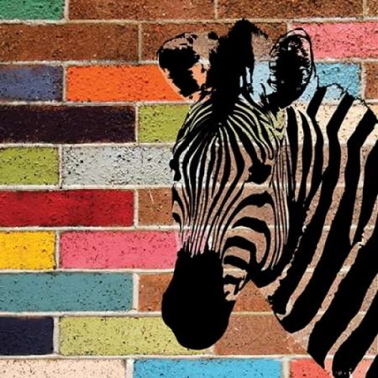 Posterazzi BRICK WALL ZEBRA Canvas Art - Piper Ballantyne (24 x 24)