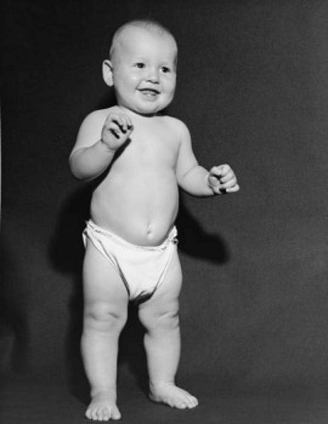 Posterazzi Baby standing and smiling Canvas Art - (24 x 36)