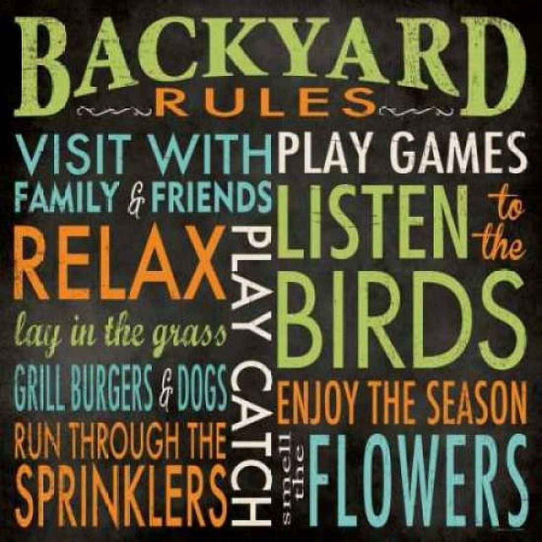 Posterazzi Backyard Rules Canvas Art - Stephanie Marrott (24 x 24)