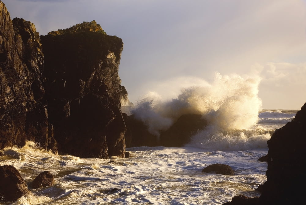 Posterazzi Ballydowane Cove Copper Coast Geopark County Waterford Ireland Seascape With Cliffs Canvas Art - George Munday Design Pics (36 x 24)