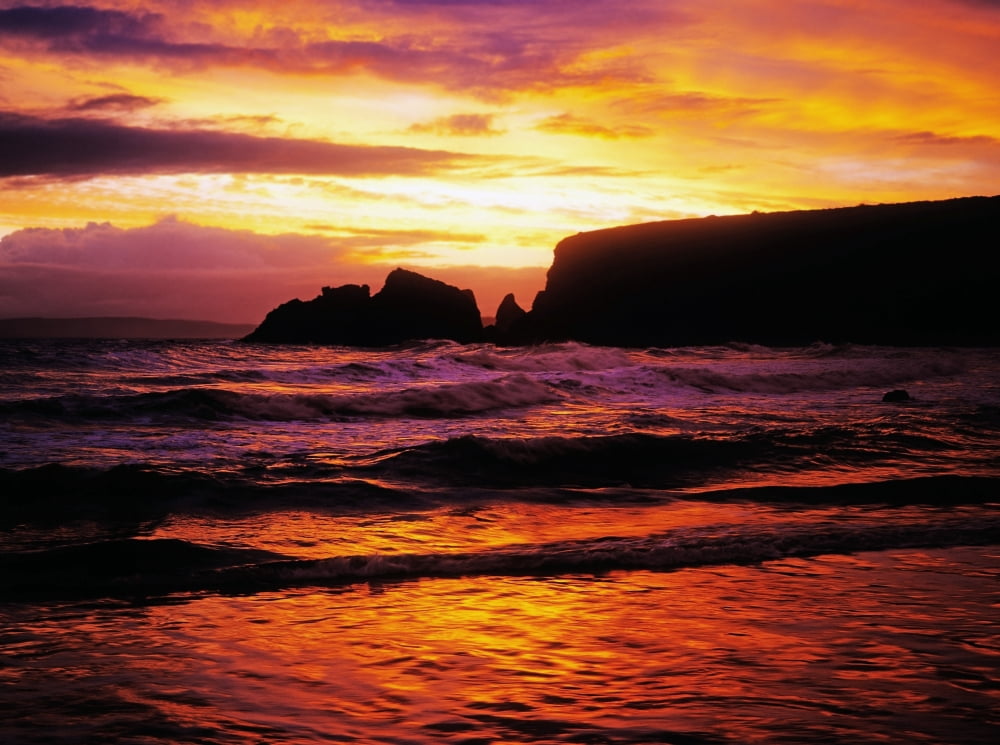 Posterazzi Ballydowane Cove County Waterford Ireland Near Bunmahon Canvas Art - The Irish Image Collection Design Pics (32 x 24)