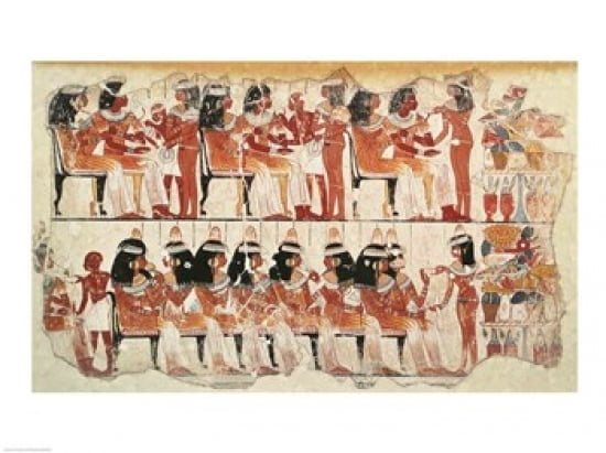 Posterazzi Banquet scene from Thebes Canvas Art - (36 x 24)