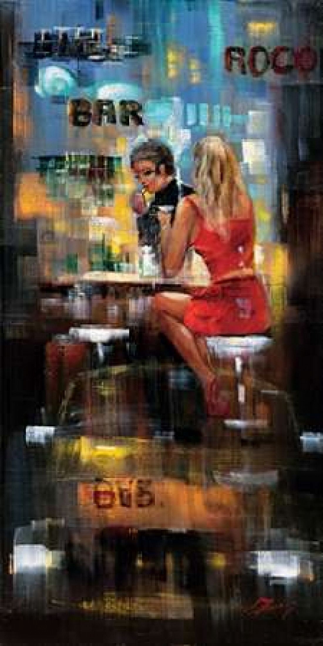 Posterazzi Bar Scene III Canvas Art - Madjid (24 x 48)