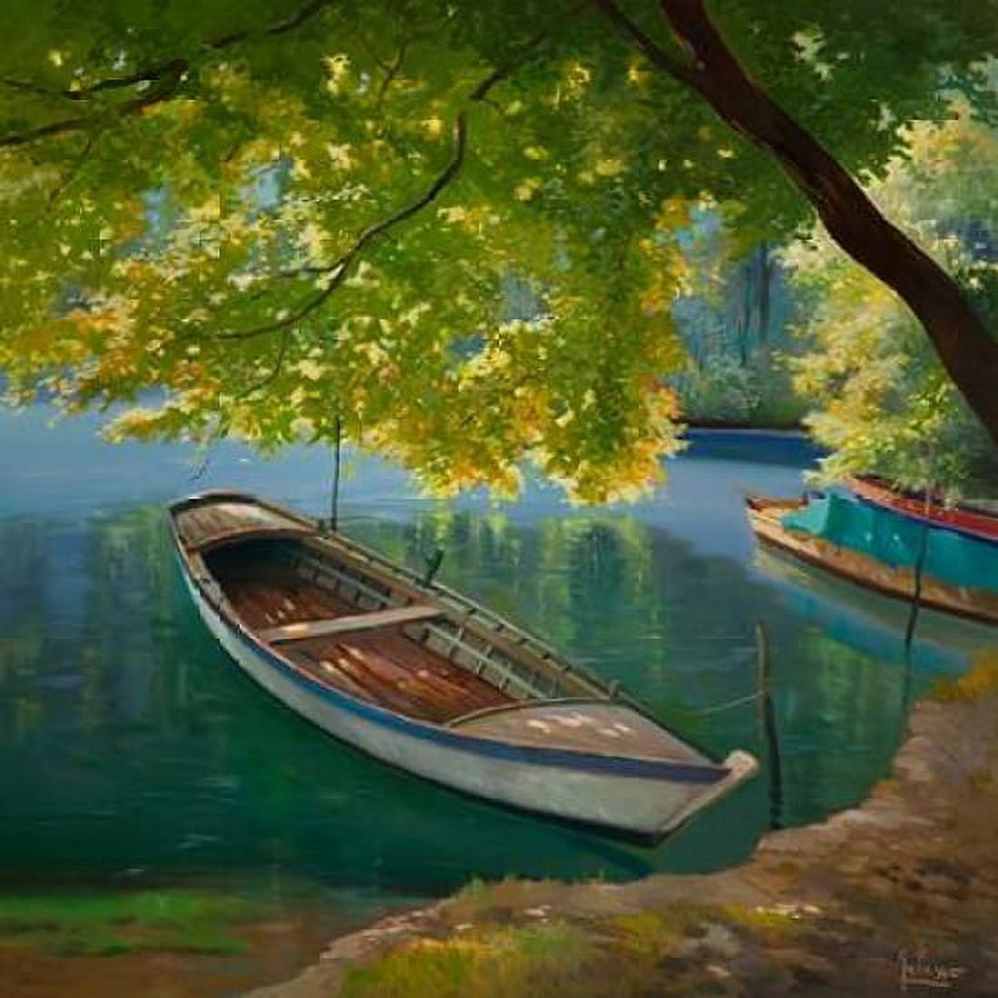Posterazzi Barca sul fiume Canvas Art - Adriano Galasso (24 x 24)