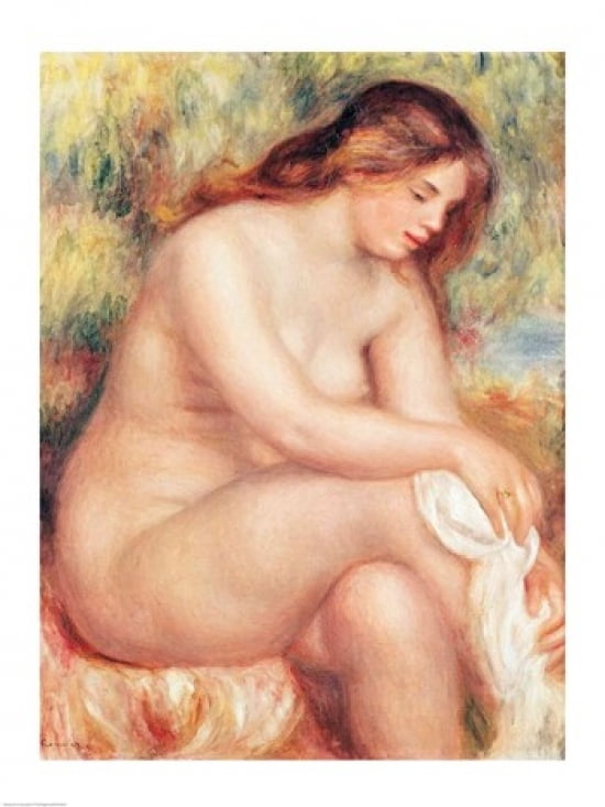 Posterazzi Bather Drying Herself Canvas Art - Pierre-Auguste Renoir (24 x 36)