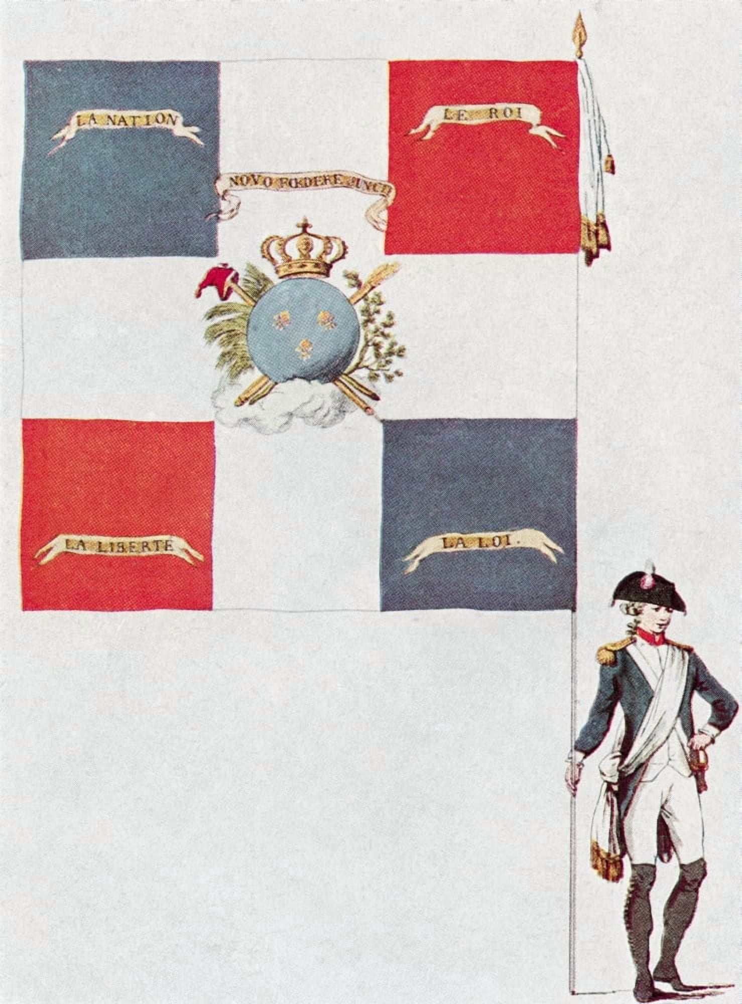 Posterazzi Battalion Flag Of The Parisien National Guard Battalion Des Jacobins De Saint-Honor Canvas Art - Ken Welsh Design Pics (24 x 32)