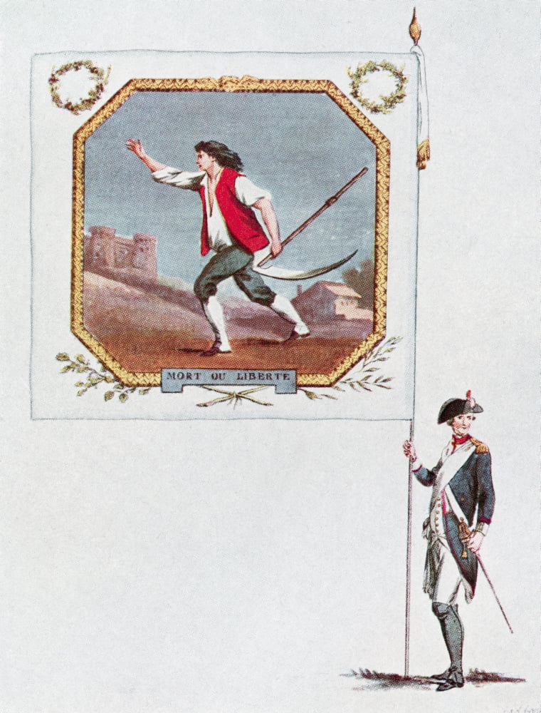 Posterazzi Battalion Flag Of The Parisien National Guard Saint Marcel Battalion From A Contemporary Print Canvas Art - Ken Welsh Design Pics (24 x 32)