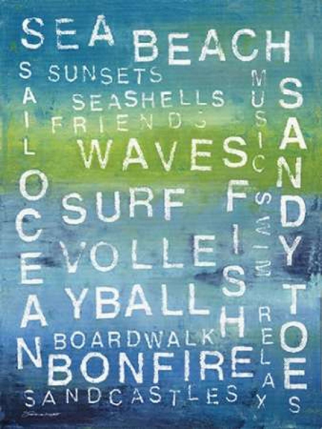 Posterazzi Beach Words Canvas Art - Stephanie Marrott (18 x 24)