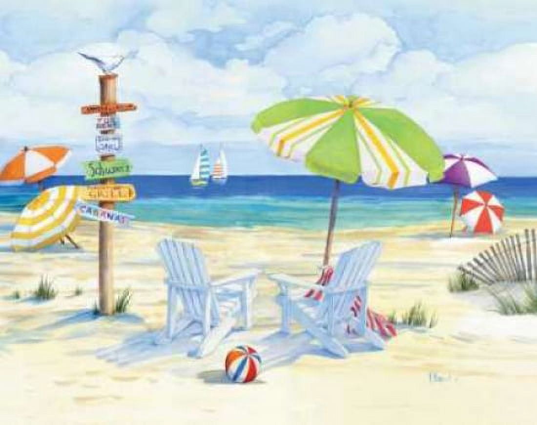 Posterazzi Beachside Chairs Canvas Art - Paul Brent (24 x 30)