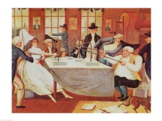 Posterazzi Benjamin Franklins Experiments With Electricity Canvas Art - (36 x 24)