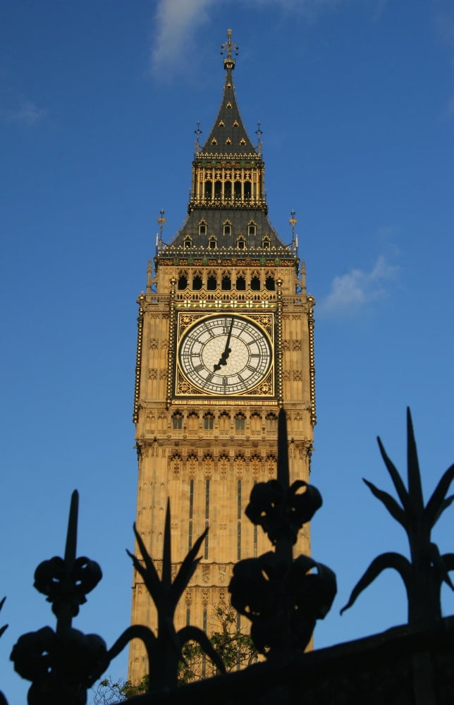 Posterazzi Big Ben And Iron Fence Close Up Canvas Art - Mark Thomas Design Pics (24 x 38)