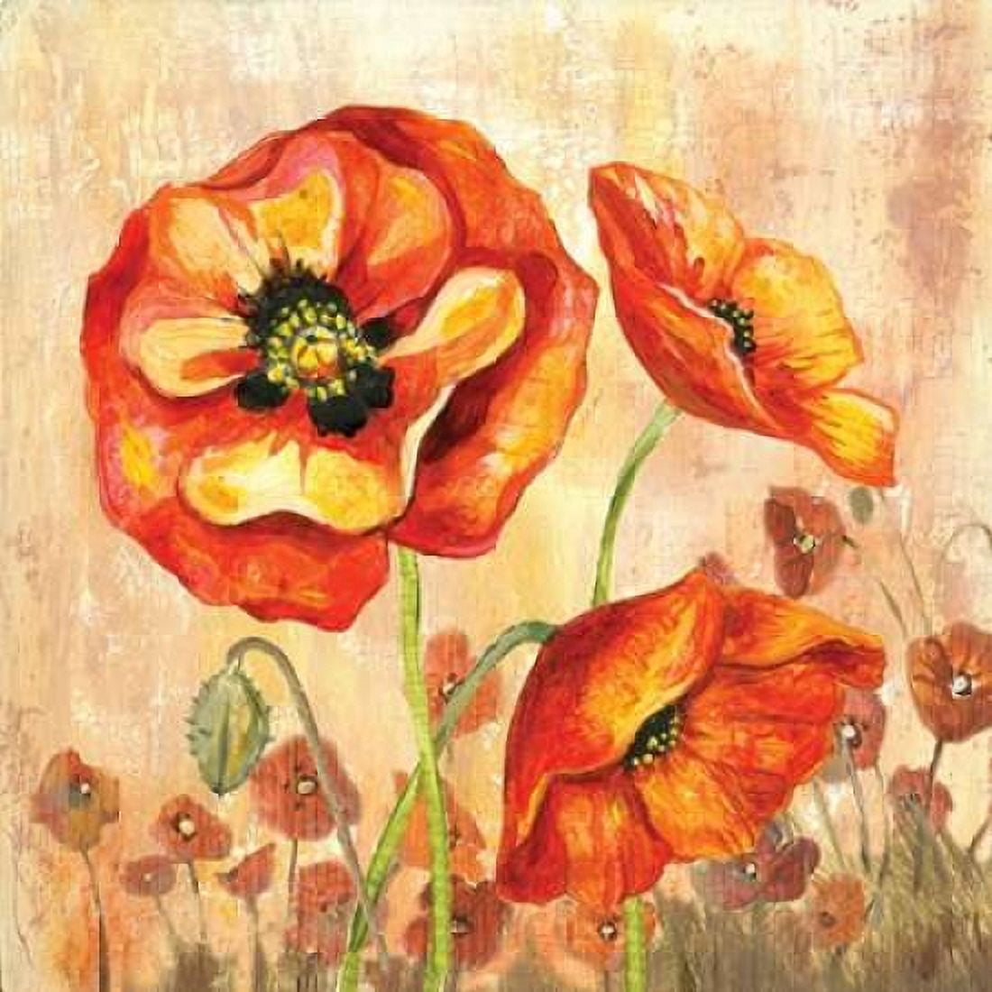 Posterazzi Big Red Poppies II Canvas Art - Gregory Gorham (24 x 24)