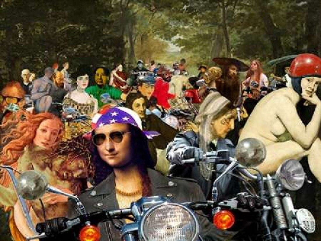 Posterazzi Bikers sur l herbe Canvas Art - Barry Kite (18 x 24)