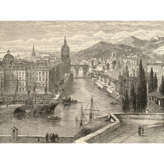 Posterazzi DPI1857118 Bilbao Spain From The Book Spanish Pictures by The Rev Samuel Manning Published 1870 Poster Print, 16 x 12