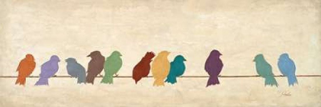 Posterazzi Birds Meeting  - assorted colors Canvas Art - Patricia Pinto (12 x 36)
