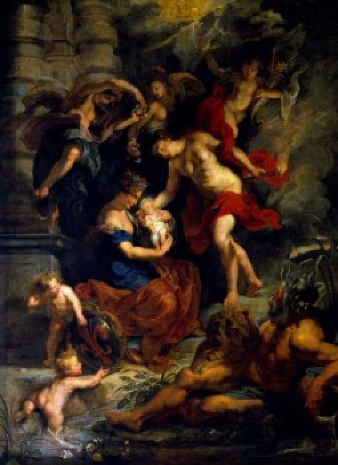 Posterazzi Birth of Marie de Medici by Peter Paul Rubens 1622 (1577-1640) France Paris Musee du Louvre Canvas Art - Peter Paul Rubens (24 x 36)