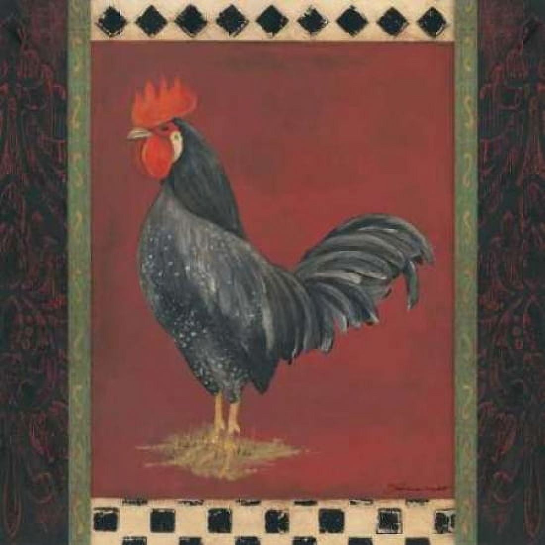 Posterazzi Black Rooster Canvas Art - Stephanie Marrott (24 x 24)
