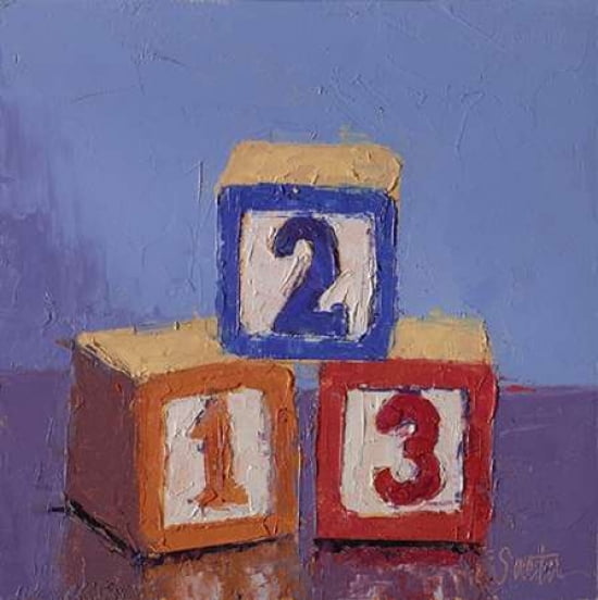 Posterazzi Blocks 123 Canvas Art - Lisa Saeta (24 x 24)