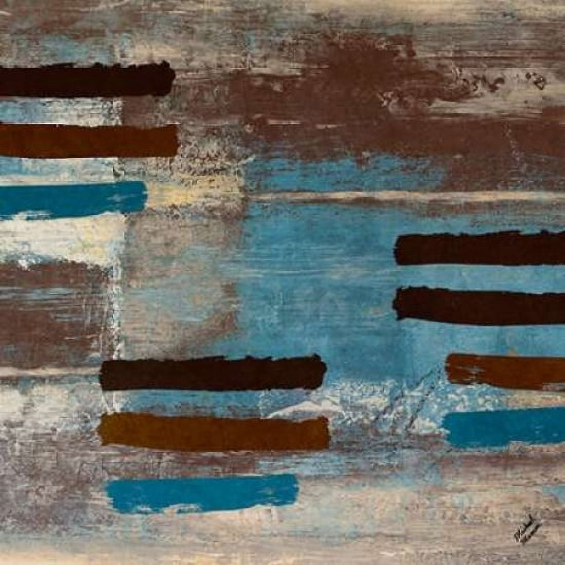 Posterazzi Blue Bared Abstract Square II Canvas Art - Michael Marcon (24 x 24)