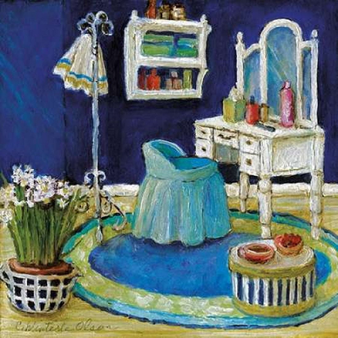 Posterazzi Blue Boudoir II Canvas Art - Charlene Olson (24 x 24)