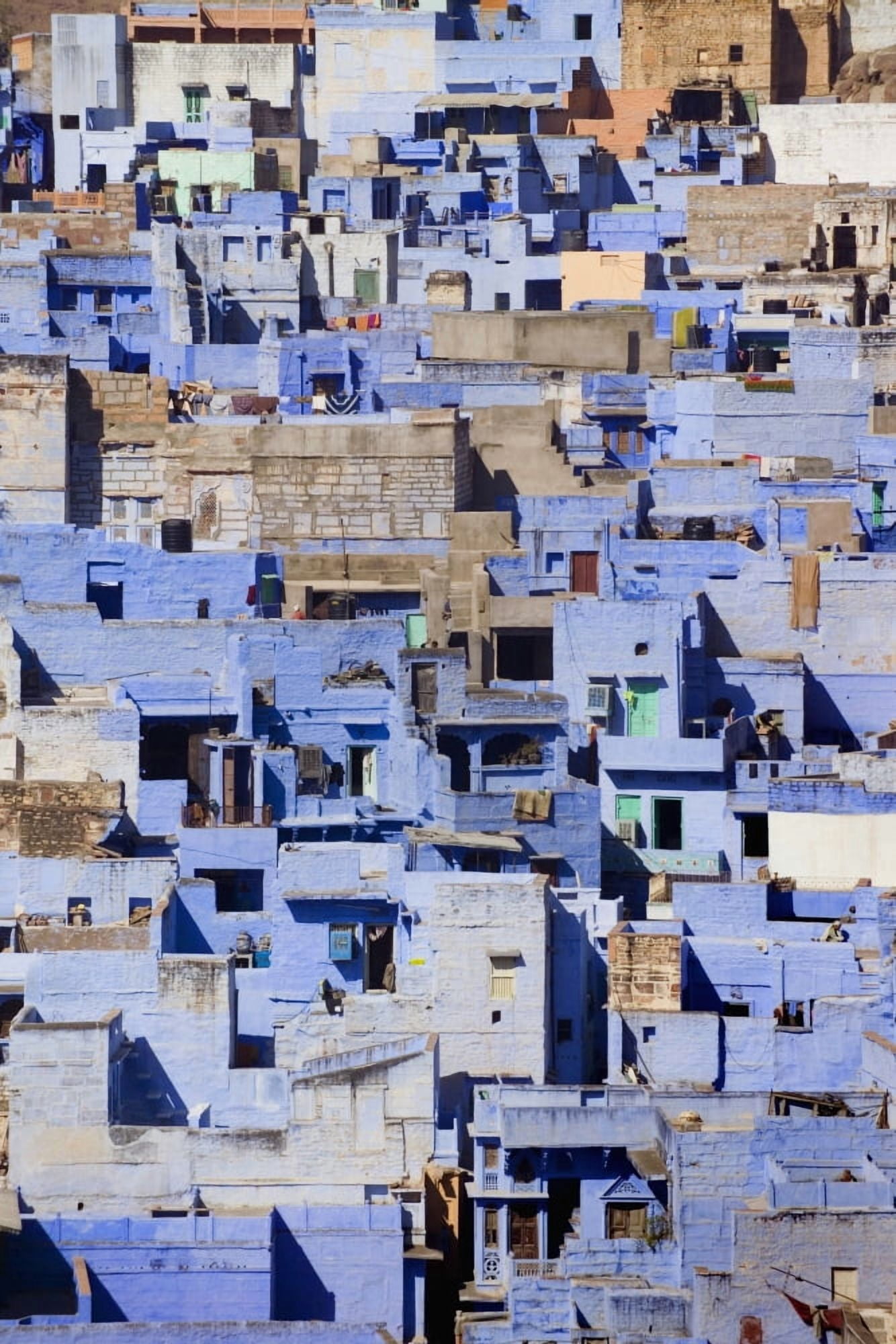 Posterazzi Blue Buildings Of Jodhpur Aerial View Canvas Art - Alan Williams Design Pics (24 x 38)