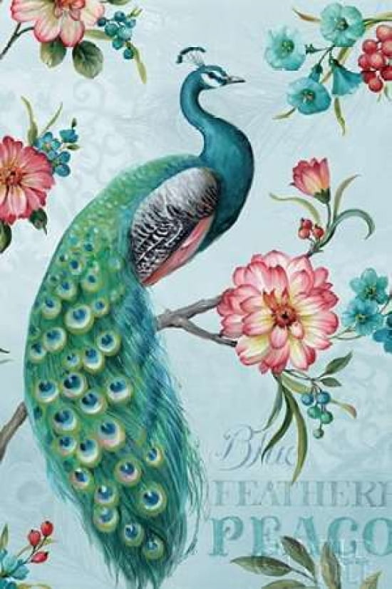 Posterazzi Blue Feathered Peacock I Canvas Art - Lisa Audit (24 x 36)