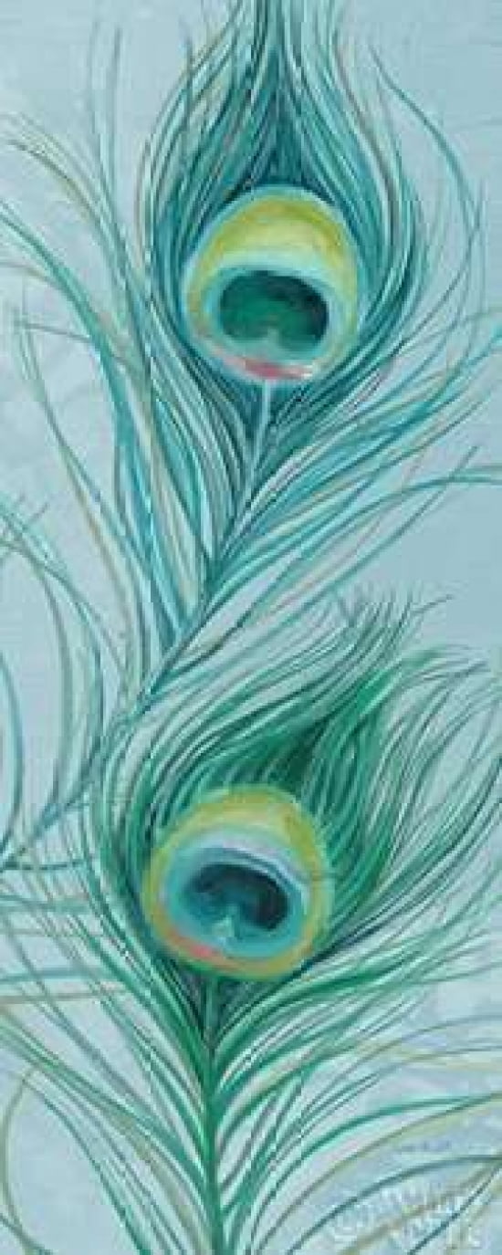 Posterazzi Blue Feathered Peacock V Canvas Art - Lisa Audit (24 x 48)